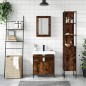 vidaXL Set de muebles baño 3 pzas madera contrachapada roble ahumado vidaXL Set de muebles baño 3 pzas madera contrachapada roble ahumado