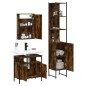vidaXL Set de muebles baño 3 pzas madera contrachapada roble ahumado vidaXL Set de muebles baño 3 pzas madera contrachapada roble ahumado