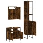 vidaXL Set de muebles baño 3 pzas madera contrachapada roble ahumado vidaXL Set de muebles baño 3 pzas madera contrachapada roble ahumado