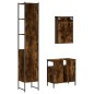vidaXL Set de muebles baño 3 pzas madera contrachapada roble ahumado vidaXL Set de muebles baño 3 pzas madera contrachapada roble ahumado