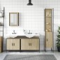 vidaXL Juego de muebles de baño 4 pzas contrachapada roble Sonoma vidaXL Juego de muebles de baño 4 pzas contrachapada roble Sonoma