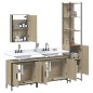 vidaXL Juego de muebles de baño 4 pzas contrachapada roble Sonoma vidaXL Juego de muebles de baño 4 pzas contrachapada roble Sonoma