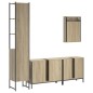 vidaXL Juego de muebles de baño 4 pzas contrachapada roble Sonoma vidaXL Juego de muebles de baño 4 pzas contrachapada roble Sonoma