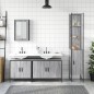 vidaXL Set de muebles de baño 4 pzas madera contrachapada gris sonoma vidaXL Set de muebles de baño 4 pzas madera contrachapada gris sonoma
