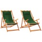 vidaXL Sillas de playa plegables 2 unidades tela verde vidaXL Sillas de playa plegables 2 unidades tela verde