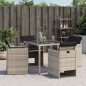 vidaXL Sillones de jardín con cojines 4 uds ratán sintético gris claro vidaXL Sillones de jardín con cojines 4 uds ratán sintético gris claro