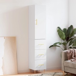 vidaXL Aparador alto madera contrachapada blanco 34,5x34x180 cm