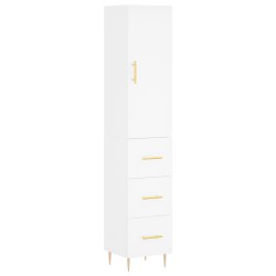 vidaXL Aparador alto madera contrachapada blanco 34,5x34x180 cm