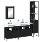 vidaXL Juego de muebles de baño 4 pzas madera contrachapada negro vidaXL Juego de muebles de baño 4 pzas madera contrachapada negro