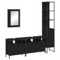 vidaXL Juego de muebles de baño 4 pzas madera contrachapada negro vidaXL Juego de muebles de baño 4 pzas madera contrachapada negro