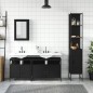 vidaXL Juego de muebles de baño 4 pzas madera contrachapada negro vidaXL Juego de muebles de baño 4 pzas madera contrachapada negro