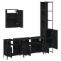 vidaXL Juego de muebles de baño 4 pzas madera contrachapada negro vidaXL Juego de muebles de baño 4 pzas madera contrachapada negro