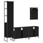 vidaXL Juego de muebles de baño 4 pzas madera contrachapada negro vidaXL Juego de muebles de baño 4 pzas madera contrachapada negro
