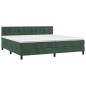 vidaXL Cama box spring colchón y LED terciopelo verde oscuro 200x200cm vidaXL Cama box spring colchón y LED terciopelo verde oscuro 200x200cm