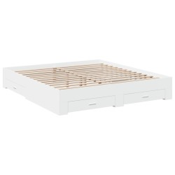 vidaXL Estructura cama con cajones madera ingeniería blanca 200x200 cm