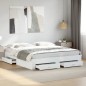 vidaXL Estructura cama con cajones madera ingeniería blanca 200x200 cm vidaXL Estructura cama con cajones madera ingeniería blanca 200x200 cm