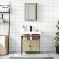 vidaXL Set de muebles de baño 2 pzas madera contrachapada roble Sonoma vidaXL Set de muebles de baño 2 pzas madera contrachapada roble Sonoma