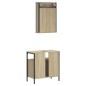 vidaXL Set de muebles de baño 2 pzas madera contrachapada roble Sonoma vidaXL Set de muebles de baño 2 pzas madera contrachapada roble Sonoma