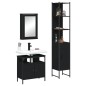 vidaXL Juego de muebles de baño 3 pzas madera contrachapada negro vidaXL Juego de muebles de baño 3 pzas madera contrachapada negro