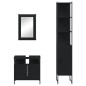 vidaXL Juego de muebles de baño 3 pzas madera contrachapada negro vidaXL Juego de muebles de baño 3 pzas madera contrachapada negro