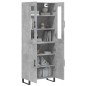 vidaXL Aparador alto madera contrachapada gris hormigón 69,5x34x180 cm vidaXL Aparador alto madera contrachapada gris hormigón 69,5x34x180 cm