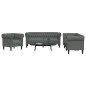 vidaXL Juego de sofás 3 piezas tela gris oscuro vidaXL Juego de sofás 3 piezas tela gris oscuro
