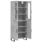 vidaXL Aparador alto madera contrachapada gris hormigón 69,5x34x180 cm vidaXL Aparador alto madera contrachapada gris hormigón 69,5x34x180 cm