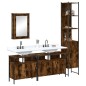 vidaXL Set de muebles baño 4 pzas madera contrachapada roble ahumado vidaXL Set de muebles baño 4 pzas madera contrachapada roble ahumado