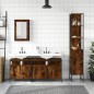 vidaXL Set de muebles baño 4 pzas madera contrachapada roble ahumado vidaXL Set de muebles baño 4 pzas madera contrachapada roble ahumado