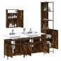 vidaXL Set de muebles baño 4 pzas madera contrachapada roble ahumado vidaXL Set de muebles baño 4 pzas madera contrachapada roble ahumado