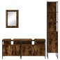 vidaXL Set de muebles baño 4 pzas madera contrachapada roble ahumado vidaXL Set de muebles baño 4 pzas madera contrachapada roble ahumado