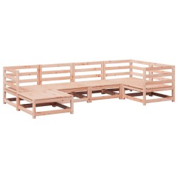 vidaXL Juego de sofás de jardín 6 pzas madera maciza de abeto Douglas