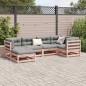 vidaXL Juego de sofás de jardín 6 pzas madera maciza de abeto Douglas