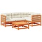 vidaXL Set de sofás jardín 5 pzas con cojines madera pino marrón cera vidaXL Set de sofás jardín 5 pzas con cojines madera pino marrón cera