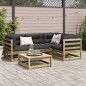 vidaXL Set de sofás jardín 5 pzas con cojines madera pino impregnada vidaXL Set de sofás jardín 5 pzas con cojines madera pino impregnada
