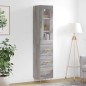 vidaXL Aparador alto madera contrachapada gris Sonoma 34,5x34x180 cm vidaXL Aparador alto madera contrachapada gris Sonoma 34,5x34x180 cm