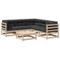 vidaXL Juego de sofás de jardín 6 pzas con cojines madera maciza pino vidaXL Juego de sofás de jardín 6 pzas con cojines madera maciza pino