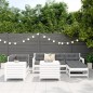 vidaXL Juego de sofás de jardín 7 pzas madera maciza de pino blanco vidaXL Juego de sofás de jardín 7 pzas madera maciza de pino blanco
