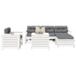 vidaXL Juego de sofás de jardín 7 pzas madera maciza de pino blanco vidaXL Juego de sofás de jardín 7 pzas madera maciza de pino blanco