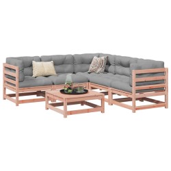 vidaXL Set de sofás jardín 6 pzas con cojines madera abeto Douglas