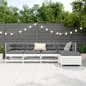 vidaXL Juego de sofás de jardín 5 piezas madera maciza de pino blanco vidaXL Juego de sofás de jardín 5 piezas madera maciza de pino blanco