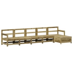 vidaXL Juego de sofás de jardín 6 piezas madera de pino impregnada