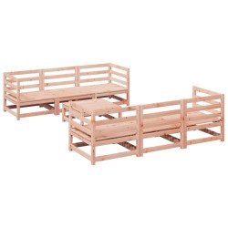 vidaXL Juego de sofás de jardín 7 pzas madera maciza de abeto Douglas