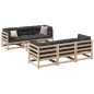 vidaXL Set de sofás jardín 7 pzas con cojines madera maciza pino vidaXL Set de sofás jardín 7 pzas con cojines madera maciza pino