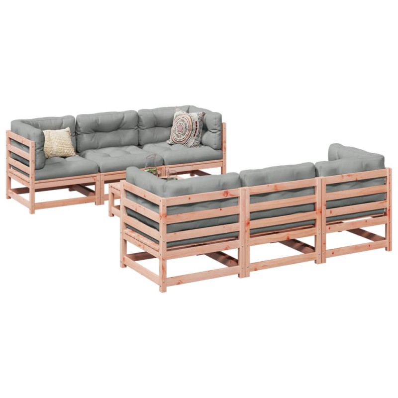 vidaXL Set de sofás jardín 7 pzas con cojines madera abeto Douglas vidaXL Set de sofás jardín 7 pzas con cojines madera abeto Douglas