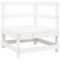 vidaXL Juego de sofás de jardín 7 pzas madera maciza de pino blanco