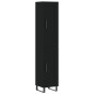 vidaXL Aparador de madera contrachapada negro 34,5x34x180 cm