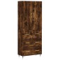 vidaXL Aparador alto madera contrachapada roble ahumado 69,5x34x180 cm vidaXL Aparador alto madera contrachapada roble ahumado 69,5x34x180 cm