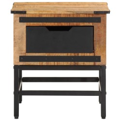 vidaXL Mesita de noche madera maciza de mango 40x40x45 cm