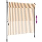 vidaXL Persiana enrollable exterior tela acero naranja y blanco vidaXL Persiana enrollable exterior tela acero naranja y blanco